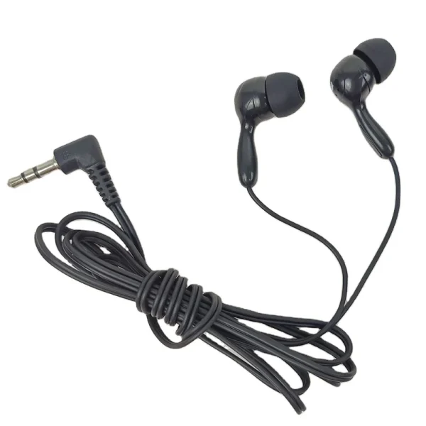 Earphones Black Color Disposable Airline