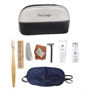 Premium Travel Essential Toiletry Kit with Toothbrush, Earplugs & More for Airline Travel